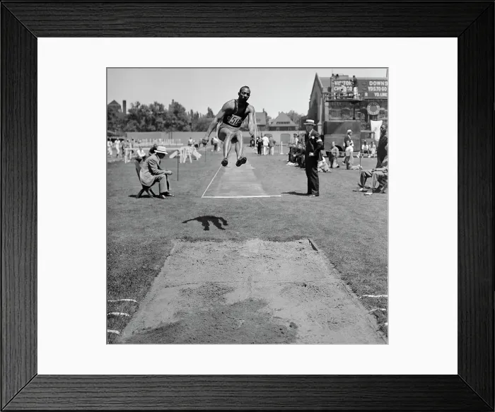 Framed Print : Jesse Owens in NCAA Meet Broad Jump Framed Print : Jesse Owens in NCAA Meet Broad Jump