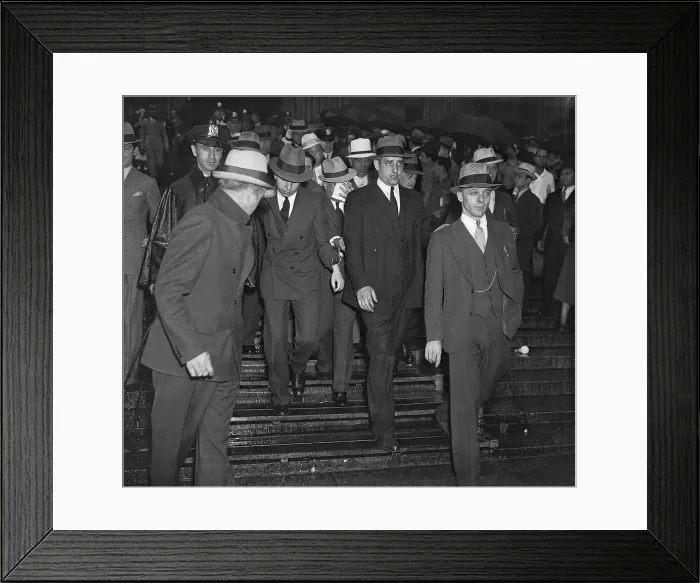 Framed Print : Lucky Luciano Leaving Courthouse