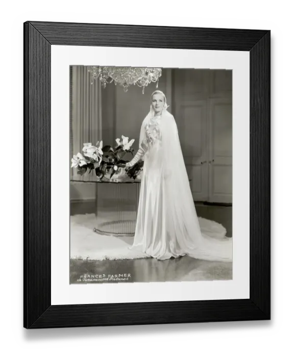 Framed Print : Actress Frances Farmer Wearing a Wedding Dress Framed Print : Actress Frances Farmer Wearing a Wedding Dress