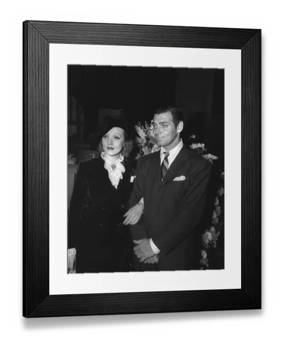 Framed Print : Marlene Dietrich and Clark Gable Posing at Radio Show Framed Print : Marlene Dietrich and Clark Gable Posing at Radio Show