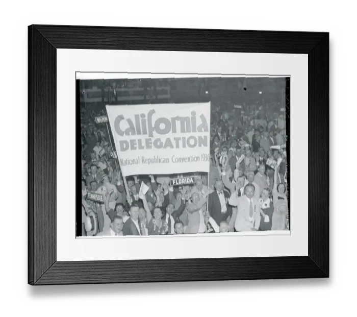 Framed Print : View of Cheering Delegates at GOP Convention Framed Print : View of Cheering Delegates at GOP Convention