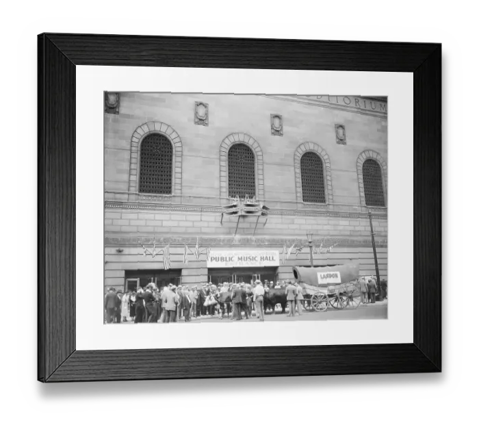 Framed Print : Landon Bandwagon in Front of Convention Hall Framed Print : Landon Bandwagon in Front of Convention Hall