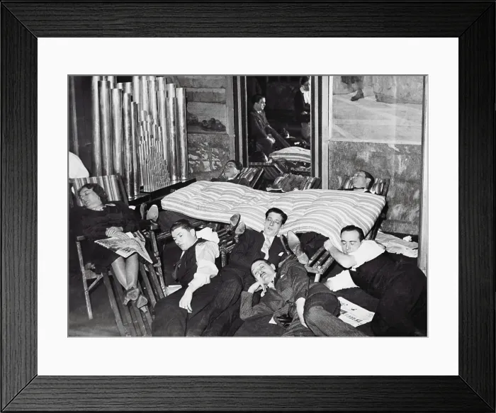 Framed Print : Cafe Workers Lounging While on Strike Framed Print : Cafe Workers Lounging While on Strike