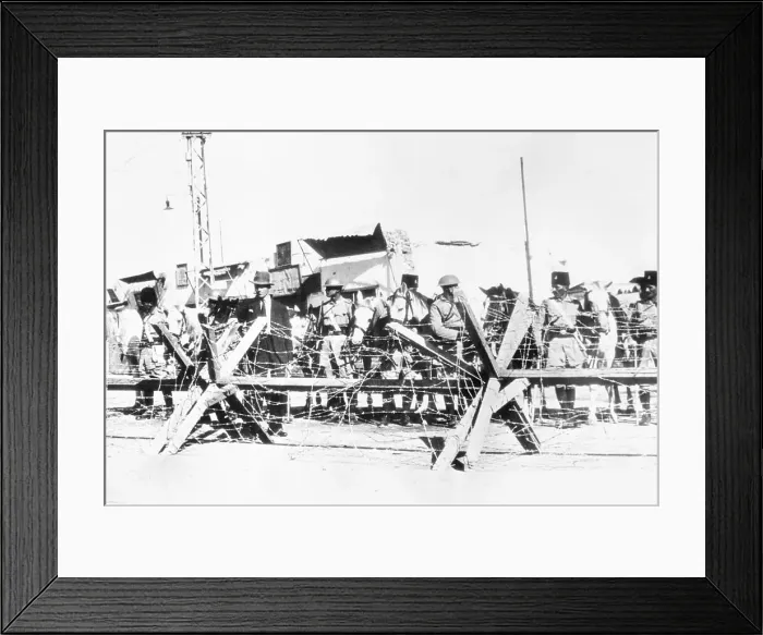 Framed Print : British Troops Securing Area