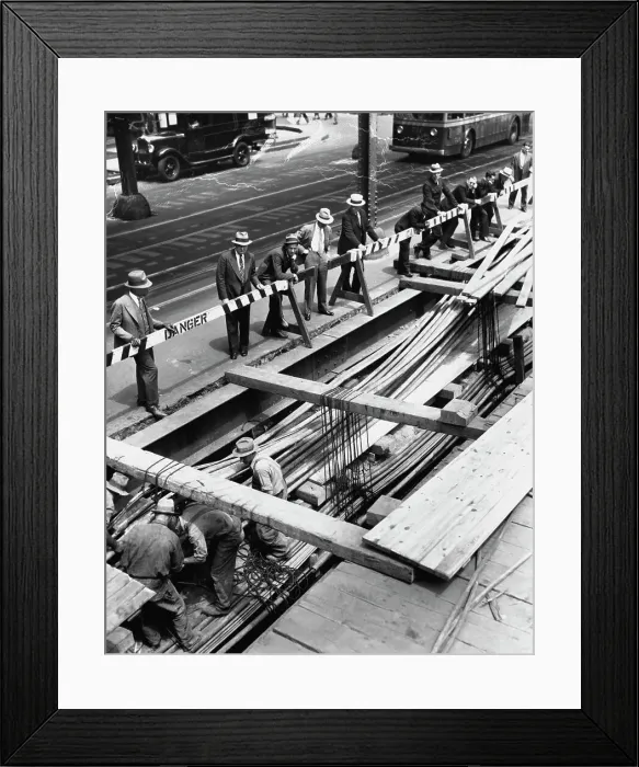 Framed Print : 6th Avenue Subway Construction, 1936 Framed Print : 6th Avenue Subway Construction, 1936