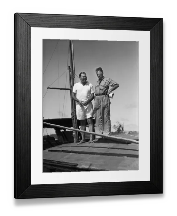 Framed Print : Ernest Hemingway And Flyod Gibbons Framed Print : Ernest Hemingway And Flyod Gibbons