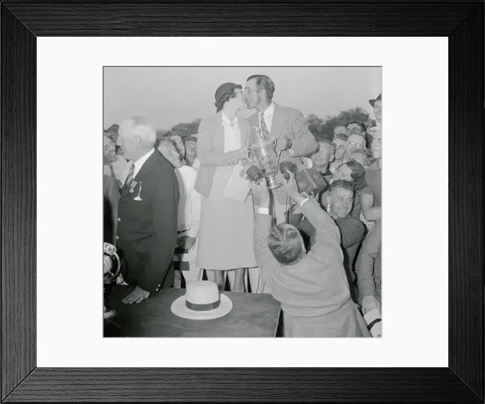 Framed Print : Tony Manero Holding Trophy and Receiving Kiss Framed Print : Tony Manero Holding Trophy and Receiving Kiss