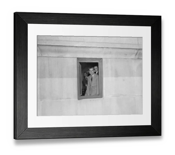 Framed Print : Lucky Luciano Smiling Out of Window Framed Print : Lucky Luciano Smiling Out of Window