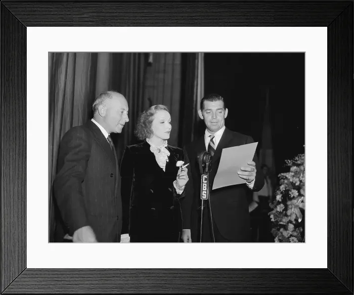 Framed Print : Cecil B. DeMille, Marlene Dietrich and Clark Gable Framed Print : Cecil B. DeMille, Marlene Dietrich and Clark Gable