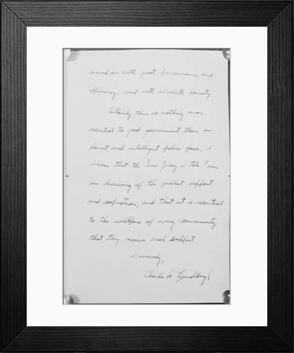 Framed Print : Page Two of Letter from Charles Lindbergh Framed Print : Page Two of Letter from Charles Lindbergh