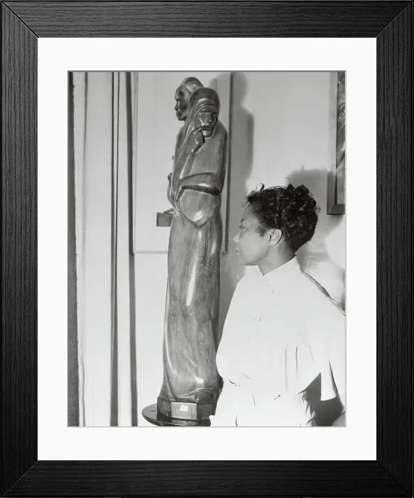 Framed Print : Augusta Savage Looking at Her Statue Design