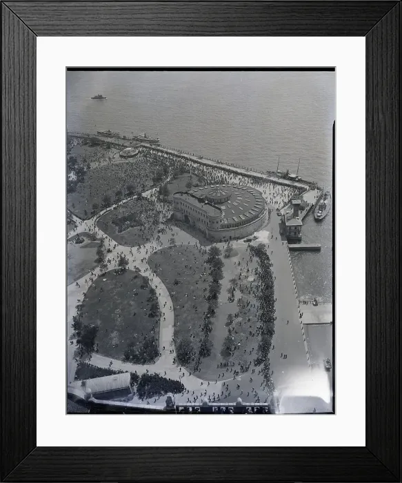 Framed Print : Aerial View of Battery Park and Castle Clinton Framed Print : Aerial View of Battery Park and Castle Clinton