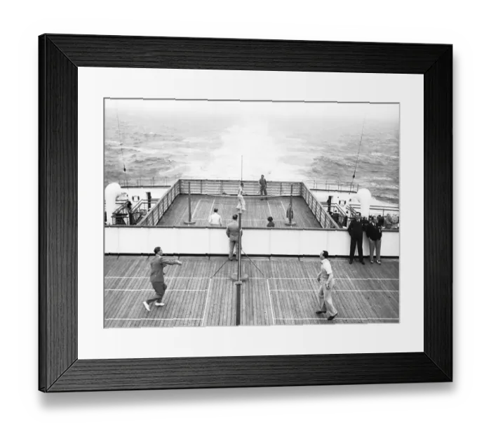 Framed Print : Men Playing Deck Tennis Framed Print : Men Playing Deck Tennis