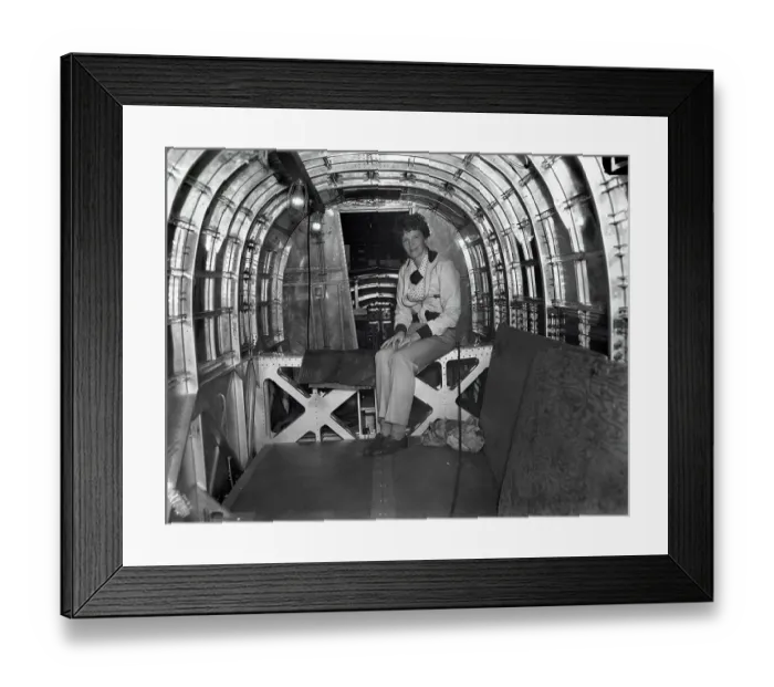 Framed Print : Amelia Earhart in Interior of the Flying Laboratory Framed Print : Amelia Earhart in Interior of the Flying Laboratory