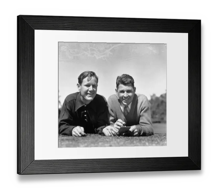 Framed Print : Byron Nelson and Henry Picard Laying on Grass Framed Print : Byron Nelson and Henry Picard Laying on Grass