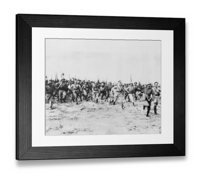 Framed Print : Italian Soldiers Heading into African Town Framed Print : Italian Soldiers Heading into African Town