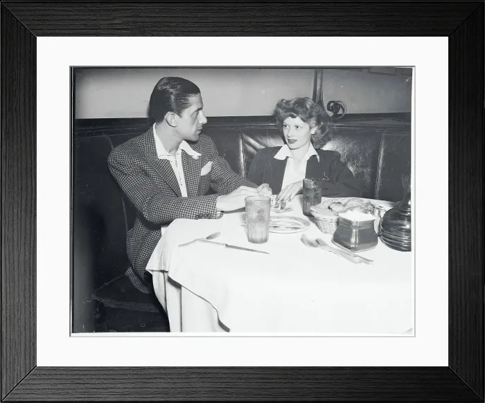 Framed Print : Performer Lucille Ball Sitting at Table With Escort Mack Gray