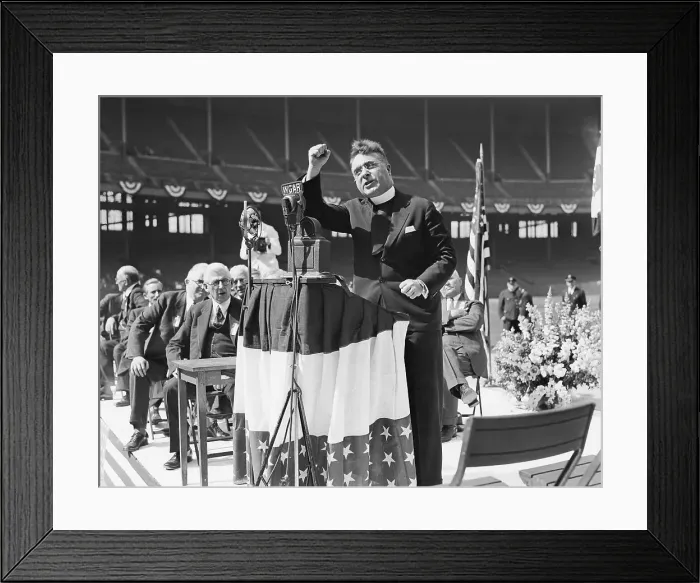 Framed Print : Father Coughlin Addresses Cleveland Rally Framed Print : Father Coughlin Addresses Cleveland Rally