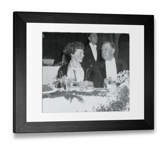 Framed Print : Amelia Earhart and Alexander Dye Attending Dinner Framed Print : Amelia Earhart and Alexander Dye Attending Dinner