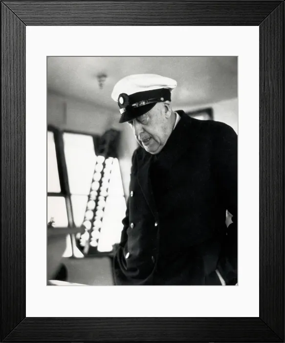 Framed Print : Hugo Eckener Is Shown In Control Cabin Framed Print : Hugo Eckener Is Shown In Control Cabin