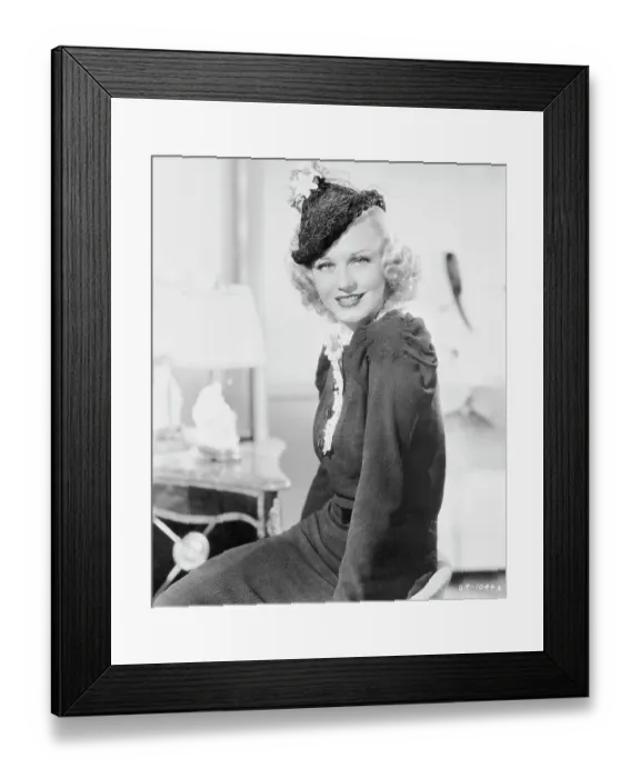 Framed Print : Ginger Rogers Wearing a Black Lace Hat Framed Print : Ginger Rogers Wearing a Black Lace Hat