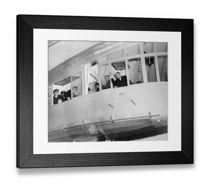 Framed Print : Ernst Lehman Waving from Hindenburg