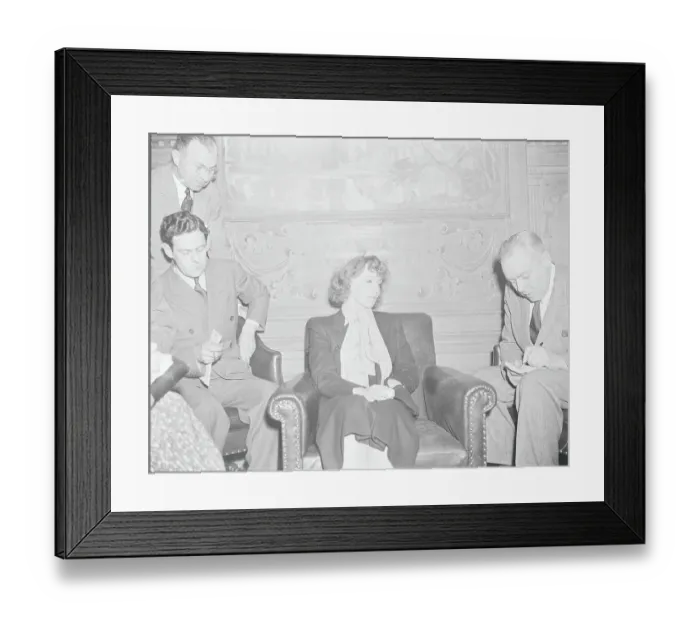 Framed Print : Actress Greta Garbo with Reporters Framed Print : Actress Greta Garbo with Reporters