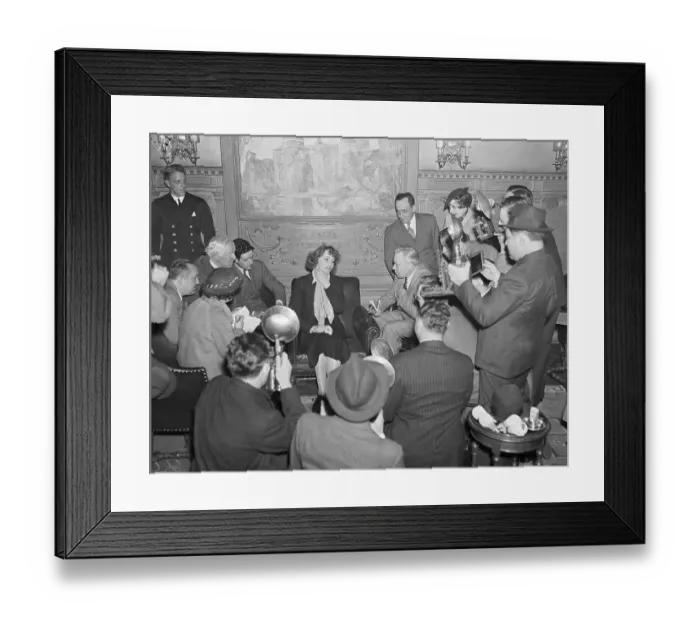 Framed Print : Actress Greta Garbo with Reporters Framed Print : Actress Greta Garbo with Reporters