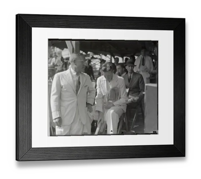 Framed Print : Walter Pate Talking to Saddened Donald Budge Framed Print : Walter Pate Talking to Saddened Donald Budge