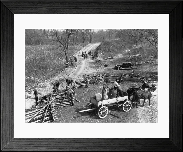 Framed Print : WPA Workers Building Road Framed Print : WPA Workers Building Road