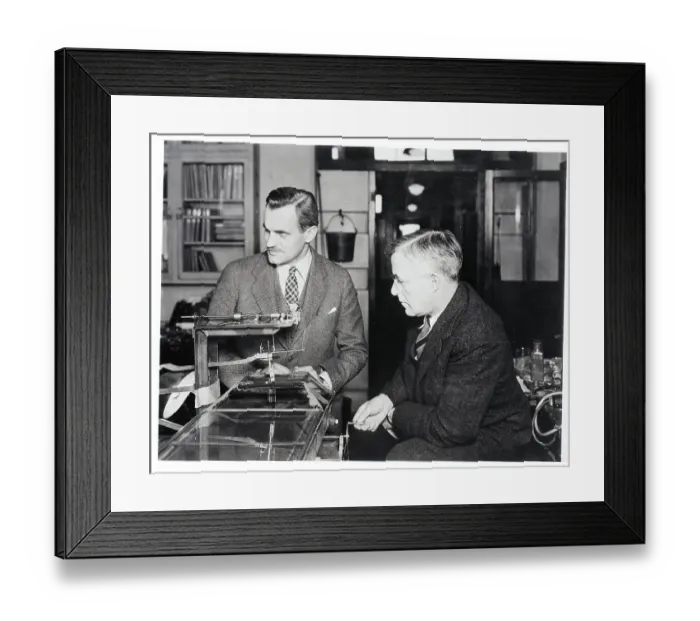 Framed Print : A.H. Compton With Irving Langmuir In Lab Framed Print : A.H. Compton With Irving Langmuir In Lab