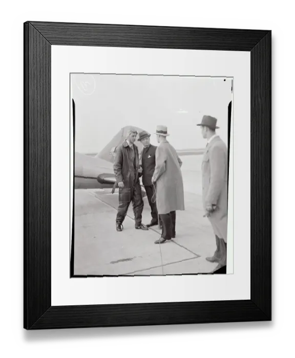Framed Print : Howard Hughes After Record-Breaking Flight From Miami Framed Print : Howard Hughes After Record-Breaking Flight From Miami