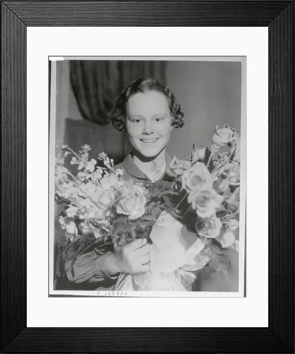 Framed Print : Patty Berg with Flowers at Reception Framed Print : Patty Berg with Flowers at Reception