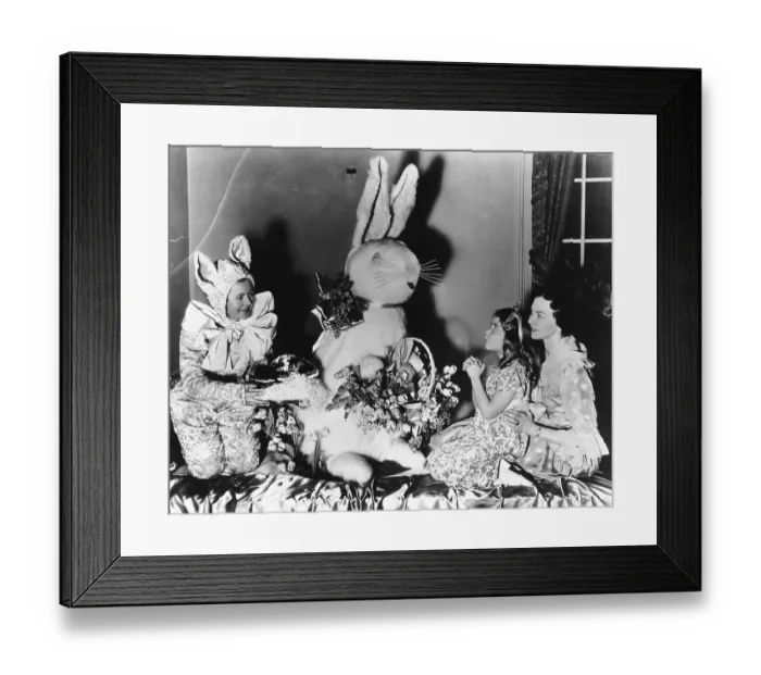 Framed Print : Girl Praying to Easter Bunny Framed Print : Girl Praying to Easter Bunny