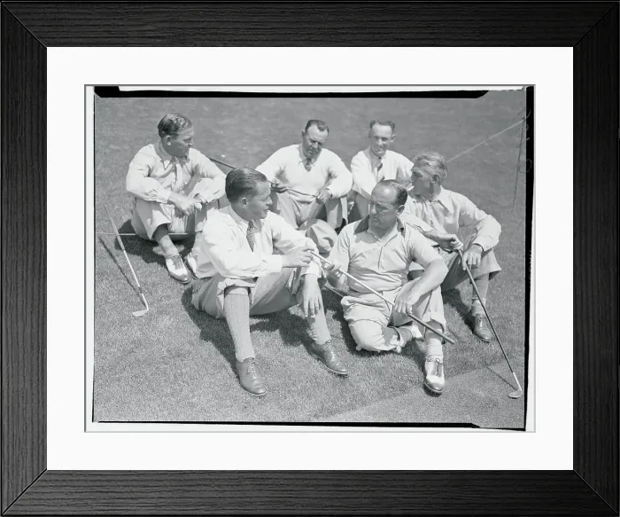 Framed Print : Bobby Jones Waiting on the Grass with Colleagues