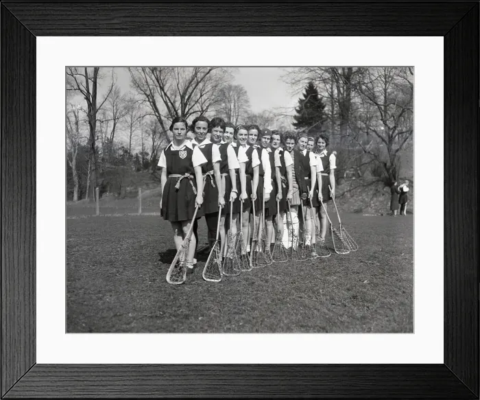Framed Print : Women Lacrosse Team Posing Framed Print : Women Lacrosse Team Posing
