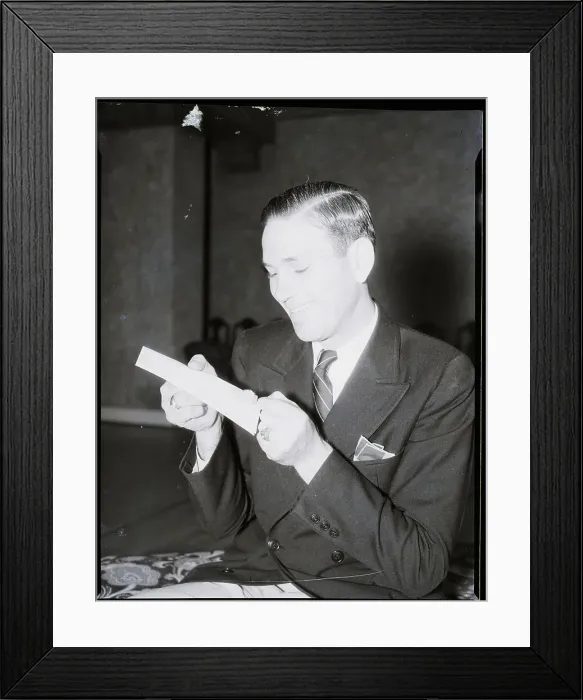Framed Print : Dizzy Dean Holding Rabbit's Foot Framed Print : Dizzy Dean Holding Rabbit's Foot