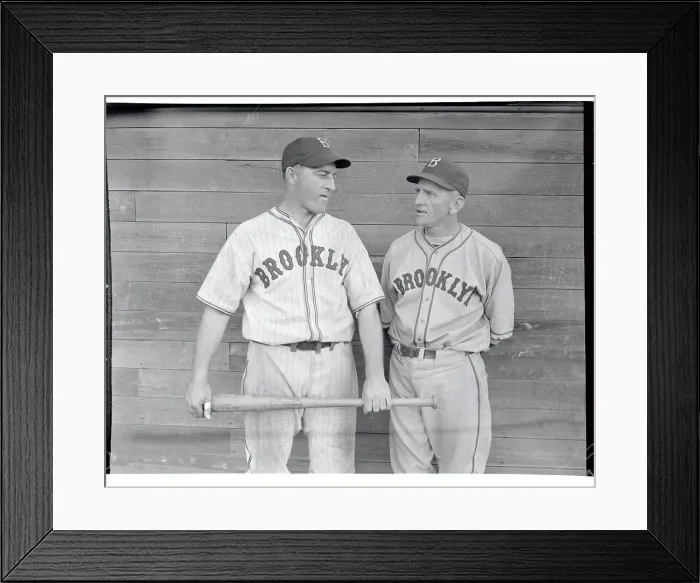 Framed Print : Casey Stengel and Ken Strong Posing with Baseball Bat in Uniform Framed Print : Casey Stengel and Ken Strong Posing with Baseball Bat in Uniform