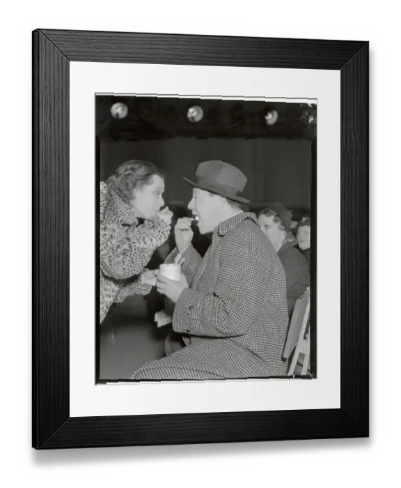 Framed Print : Eleanore Whitney and Jack Oakie Sharing Ice Cream Framed Print : Eleanore Whitney and Jack Oakie Sharing Ice Cream
