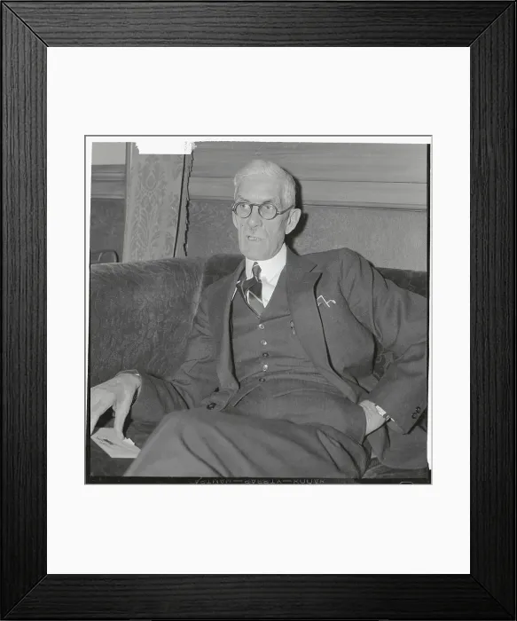 Framed Print : Dr. Francis E. Townsend Sitting on Couch Framed Print : Dr. Francis E. Townsend Sitting on Couch
