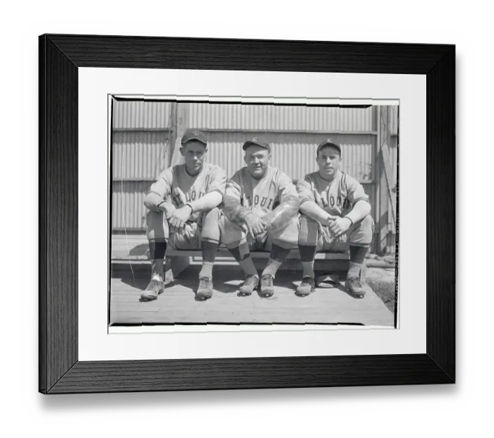 Framed Print : Rogers Hornsby Sitting with Pitcher and Second Baseman of The Browns Framed Print : Rogers Hornsby Sitting with Pitcher and Second Baseman of The Browns