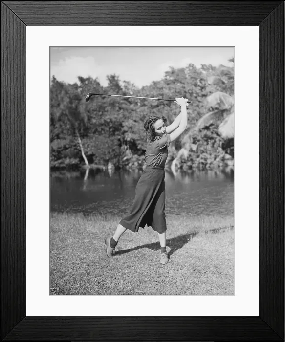 Framed Print : Virginia Hall Playing Golf in Palm Beach Framed Print : Virginia Hall Playing Golf in Palm Beach