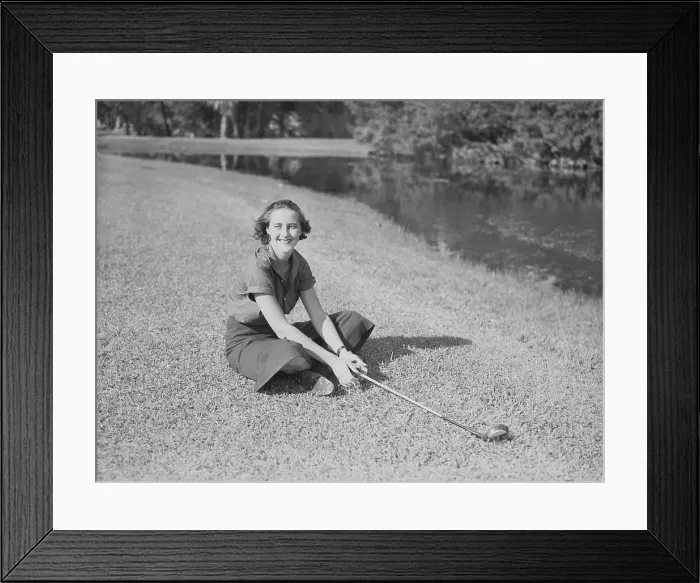 Framed Print : Virginia Hall Holding Golf Club Framed Print : Virginia Hall Holding Golf Club