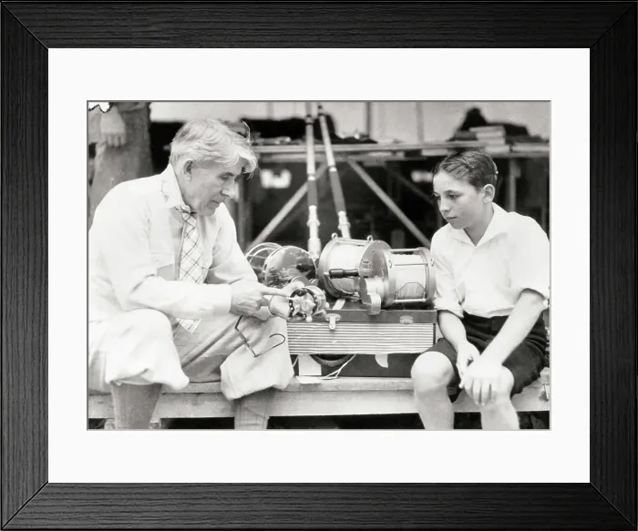 Framed Print : Zane Grey Demonstrating Fishing Techniques Framed Print : Zane Grey Demonstrating Fishing Techniques