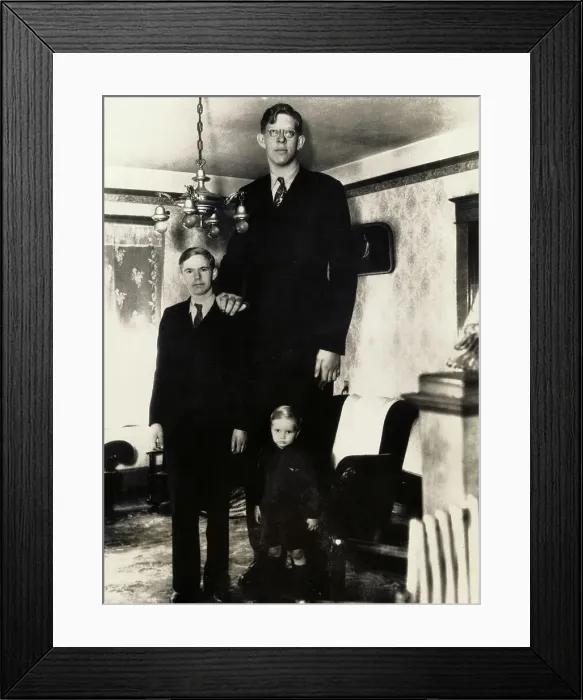 Framed Print : Giant Robert Wadlow Standing With His Brothers Framed Print : Giant Robert Wadlow Standing With His Brothers