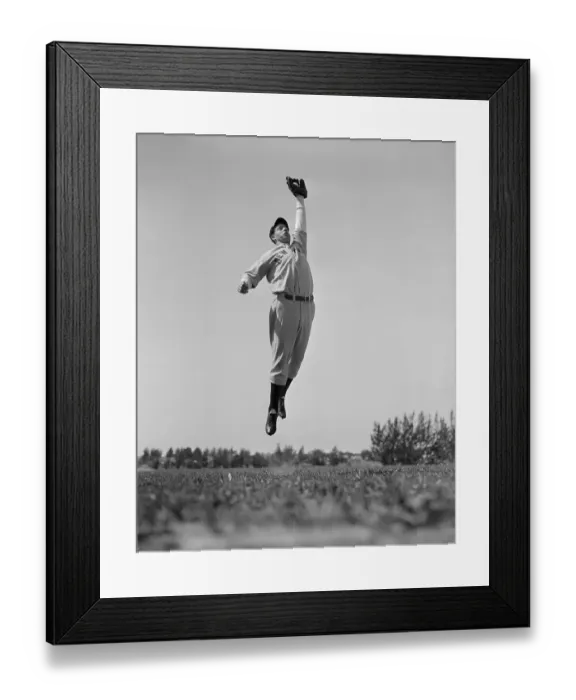 Framed Print : Joe DiMaggio Practicing