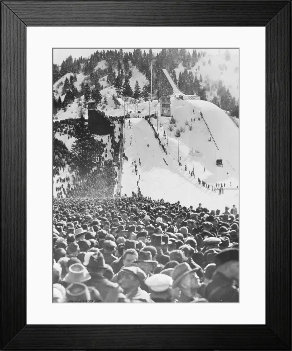 Framed Print : Crowd Watching Ski Jumping Competition Framed Print : Crowd Watching Ski Jumping Competition