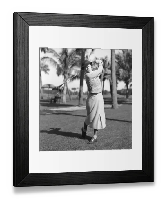 Framed Print : Patty Berg Swinging Golf Club