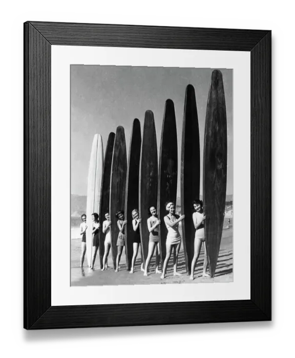 Framed Print : Women with Surf Paddleboards Framed Print : Women with Surf Paddleboards