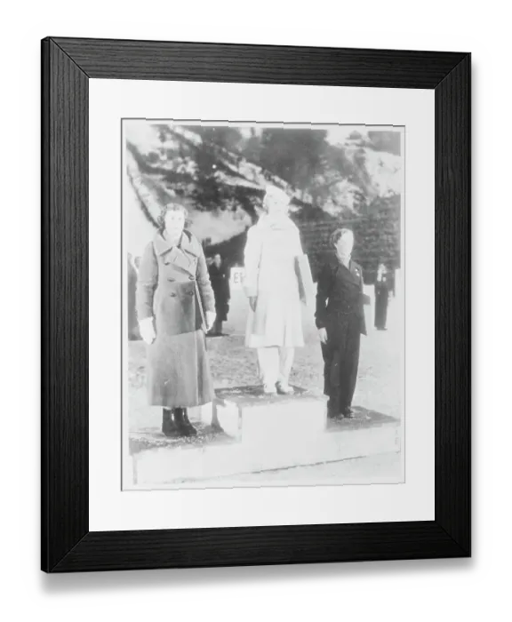 Framed Print : Olympic Figure Skating Winners on Platform Framed Print : Olympic Figure Skating Winners on Platform